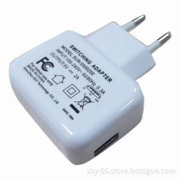 Universal USB Travel Charger with EU, Measures 54.8 x 40.9 x 22mm